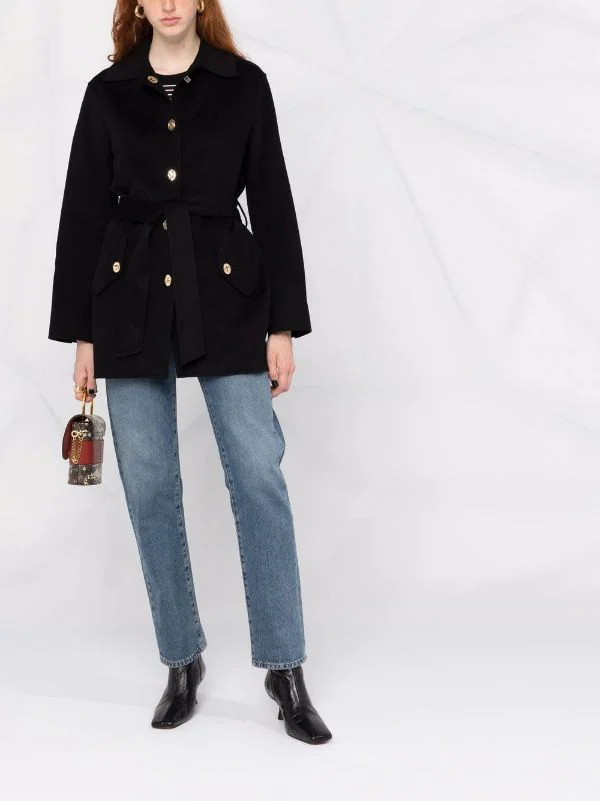 ( Positively Conscious ) Maje Mantel Mit Bindegürtel BLACK 4 ( Positively Conscious ) Maje Mantel Mit Bindegürtel BLACK – Bild 2