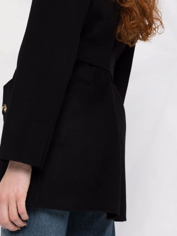 ( Positively Conscious ) Maje Mantel Mit Bindegürtel BLACK 7 ( Positively Conscious ) Maje Mantel Mit Bindegürtel BLACK – Bild 5
