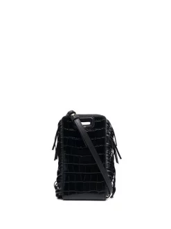 ( Permanente Kollektion ) Maje Kopfhöreretui Mit Kroko-Effekt BLACK