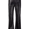 Maje BLACK Lederhose Mit Hohem Bund Damen