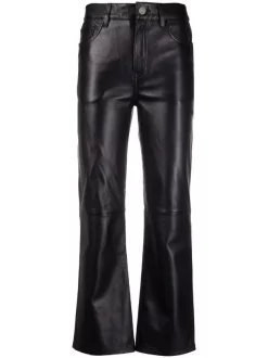 Maje BLACK Lederhose Mit Hohem Bund Damen