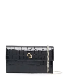 ( Permanente Kollektion ) Maje Portemonnaie Mit Kroko-Effekt BLACK