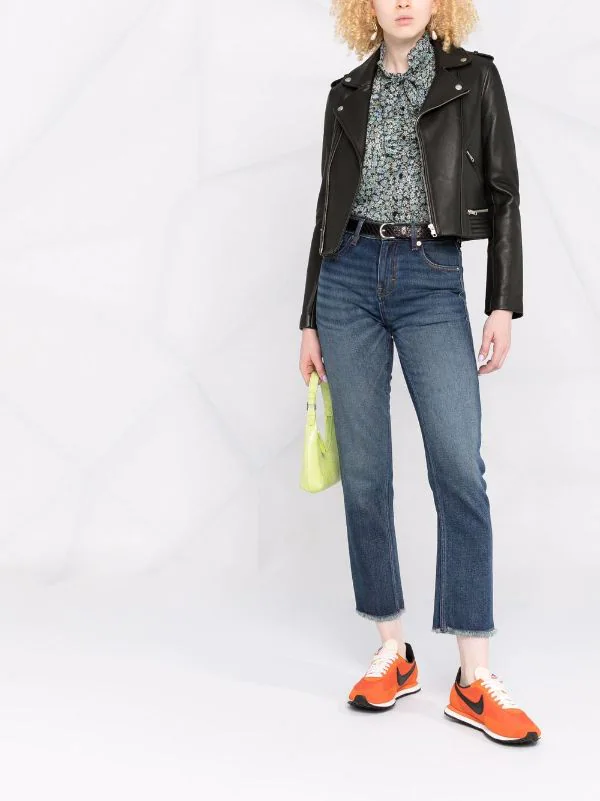 ( Positively Conscious ) Maje BLACK Bikerjacke Aus Leder Damen 4 ( Positively Conscious ) Maje BLACK Bikerjacke Aus Leder Damen – Bild 2