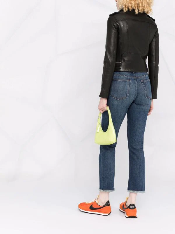 ( Positively Conscious ) Maje BLACK Bikerjacke Aus Leder Damen 8 ( Positively Conscious ) Maje BLACK Bikerjacke Aus Leder Damen – Bild 6