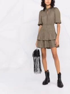 ( Permanente Kollektion ) Maje Gerafftes Kleid Mit Geknotetem Kragen Damen