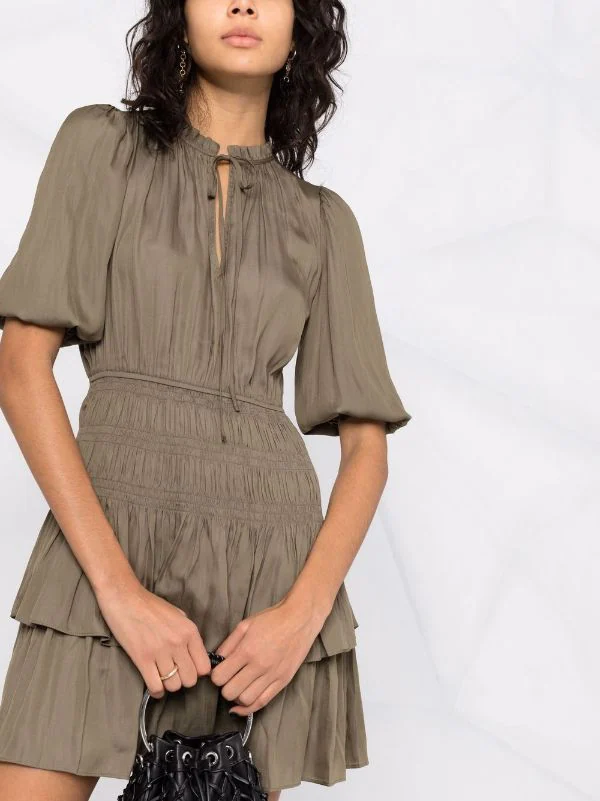 ( Permanente Kollektion ) Maje Gerafftes Kleid Mit Geknotetem Kragen Damen 6 ( Permanente Kollektion ) Maje Gerafftes Kleid Mit Geknotetem Kragen Damen – Bild 4