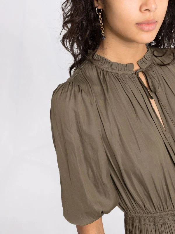 ( Permanente Kollektion ) Maje Gerafftes Kleid Mit Geknotetem Kragen Damen 4 ( Permanente Kollektion ) Maje Gerafftes Kleid Mit Geknotetem Kragen Damen – Bild 2