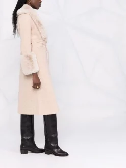 Maje 0101 ECRU Mantel Mit Bindegürtel Damen 11 Maje 0101 ECRU Mantel Mit Bindegürtel Damen -Outlet MAJE Store 17172002 34782291 600