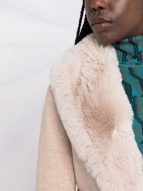 Maje 0101 ECRU Mantel Mit Bindegürtel Damen 5 Maje 0101 ECRU Mantel Mit Bindegürtel Damen – Bild 3