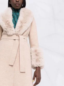 Maje 0101 ECRU Mantel Mit Bindegürtel Damen 12 Maje 0101 ECRU Mantel Mit Bindegürtel Damen -Outlet MAJE Store 17172002 34782299 600