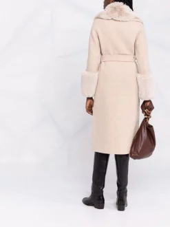 Maje 0101 ECRU Mantel Mit Bindegürtel Damen 13 Maje 0101 ECRU Mantel Mit Bindegürtel Damen -Outlet MAJE Store 17172002 34783051 600