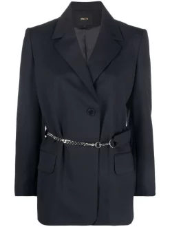( Positively Conscious ) Maje Einreihiger Blazer Mit Gürtel Damen