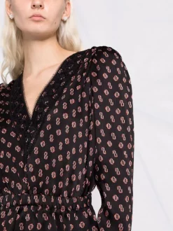 Maje Langärmeliger Playsuit Little Black M Monogramme -Outlet MAJE Store 17184814 35889913 600