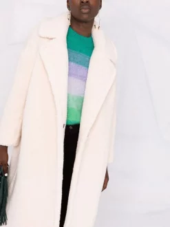 Maje Ecru Teddy-Mantel Im Oversized-Look Damen 12 Maje Ecru Teddy-Mantel Im Oversized-Look Damen -Outlet MAJE Store 17184841 34882074 600