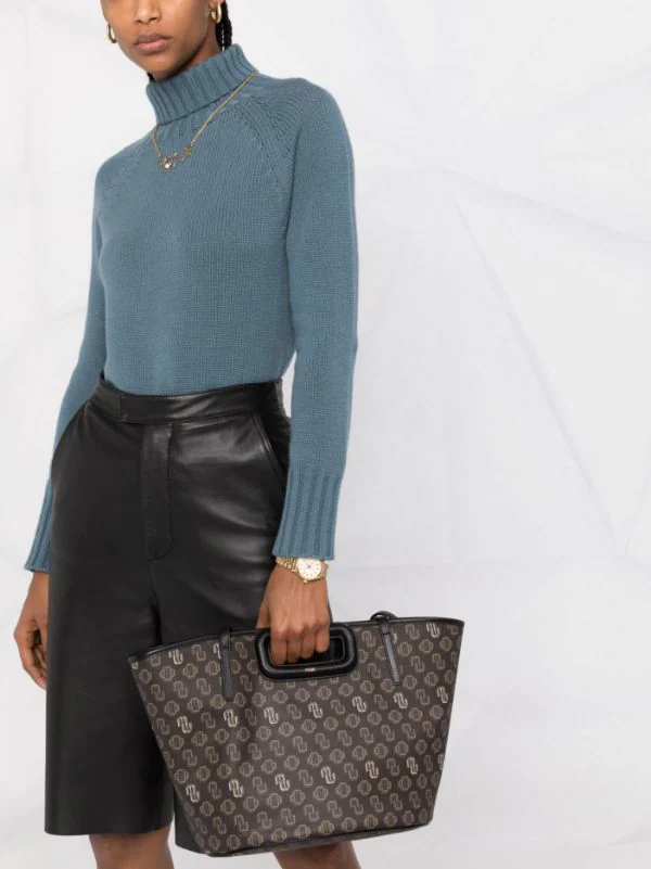 Maje 0048 MARRON Shopper Mit Monogramm-Print Damen 5 Maje 0048 MARRON Shopper Mit Monogramm-Print Damen – Bild 3