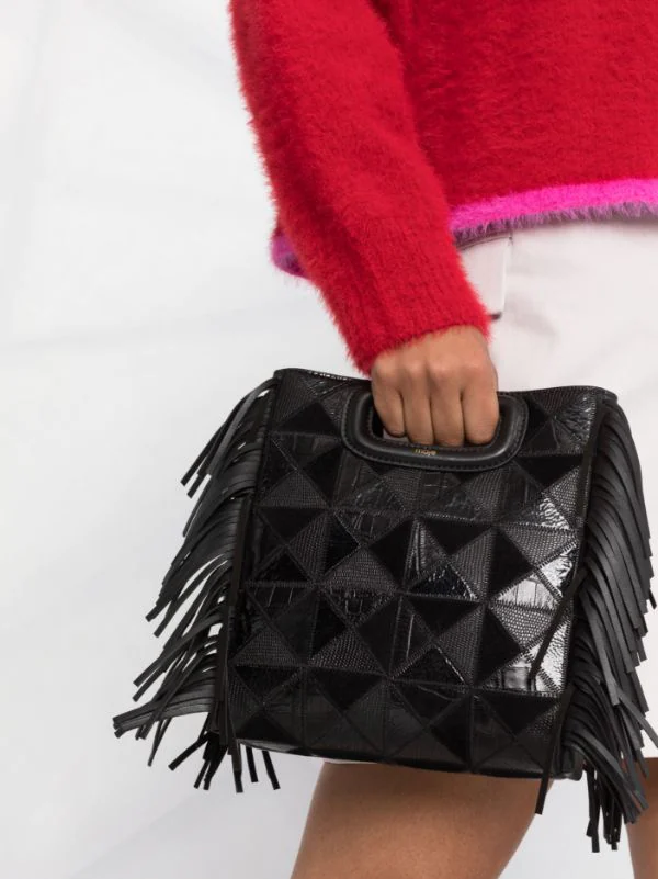 ( Permanente Kollektion ) Maje BLACK Shopper Mit Fransen Damen 5 ( Permanente Kollektion ) Maje BLACK Shopper Mit Fransen Damen – Bild 3