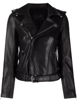 ( Permanente Kollektion ) Maje BLACK Bikerjacke Mit Reißverschlüssen Damen