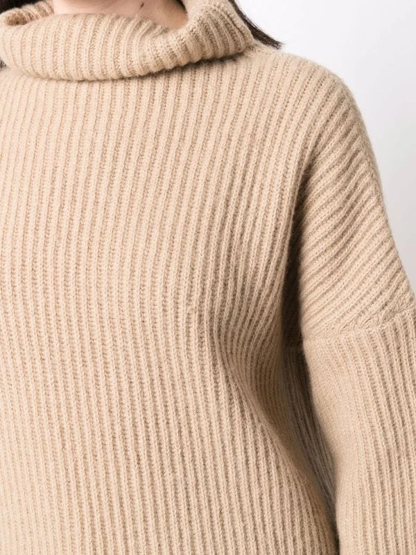 Maje Gerippter Rollkragenpullover CAMEL 7 Maje Gerippter Rollkragenpullover CAMEL – Bild 5