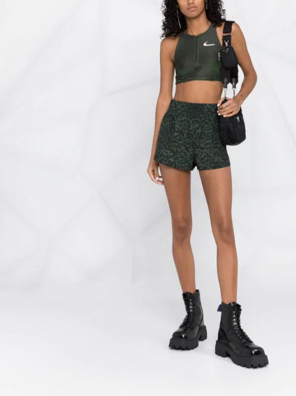 ( Permanente Kollektion ) Maje Khaki Leopard Print Bermudas Mit Leoparden-Print Damen 4 ( Permanente Kollektion ) Maje Khaki Leopard Print Bermudas Mit Leoparden-Print Damen – Bild 2