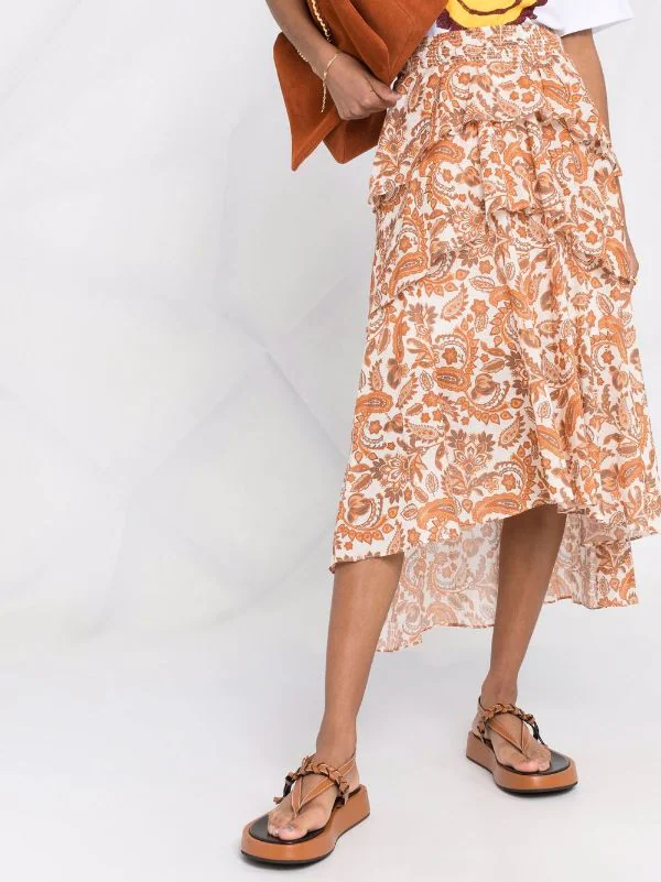 ( Neue Saison ) Maje Asymmetrischer Rock Mit Paisley-Print Damen 7 ( Neue Saison ) Maje Asymmetrischer Rock Mit Paisley-Print Damen – Bild 5