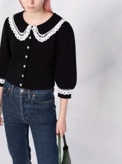 ( Neue Saison ) Maje Cardigan Mit Spitze Black -Outlet MAJE Store 17558742 37669527 600