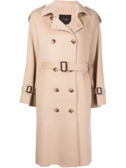 ( Neue Saison ) Maje Beige Trenchcoat Mit Gürtel Damen