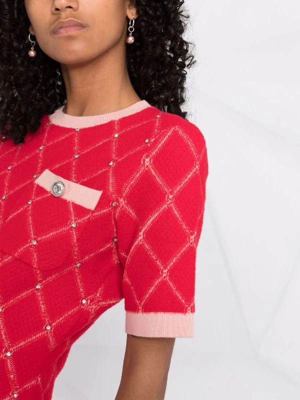 ( Exklusiv ) Maje Kleid Mit Rautenmuster 0515 Red 5 ( Exklusiv ) Maje Kleid Mit Rautenmuster 0515 Red – Bild 3