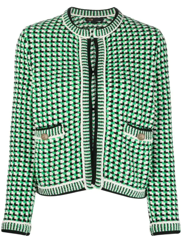 ( Neue Saison ) Maje Cardigan Mit Geometrischem Muster 09 GREEN 3 ( Neue Saison ) Maje Cardigan Mit Geometrischem Muster 09 GREEN
