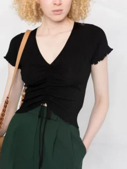 ( Neue Saison ) Maje Gerafftes T-Shirt 2517 BLACK 12 ( Neue Saison ) Maje Gerafftes T-Shirt 2517 BLACK -Outlet MAJE Store 17558757 5e8eee44 8225 4420 890f 280367293ee8 600