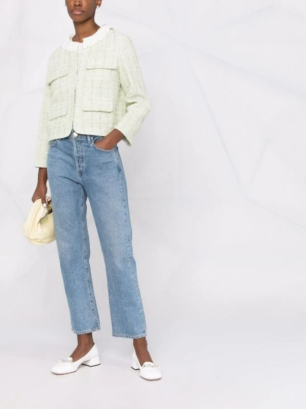 ( Neue Saison ) Maje Kurze Tweed-Jacke VERT CLAIR 4 ( Neue Saison ) Maje Kurze Tweed-Jacke VERT CLAIR – Bild 2