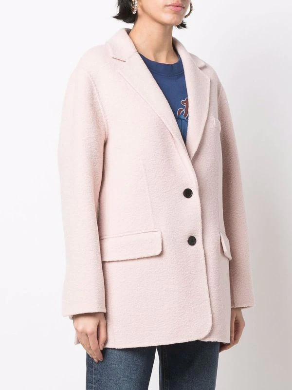 ( Neue Saison ) Maje Einreihiger Kurzmantel ROSE PALE 5 ( Neue Saison ) Maje Einreihiger Kurzmantel ROSE PALE – Bild 3