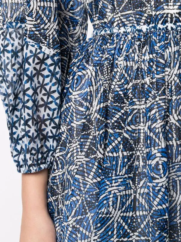 ( Neue Saison ) Maje INDIGO Gemustertes Minikleid Damen 7 ( Neue Saison ) Maje INDIGO Gemustertes Minikleid Damen – Bild 5