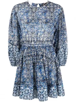 ( Neue Saison ) Maje INDIGO Gemustertes Minikleid Damen