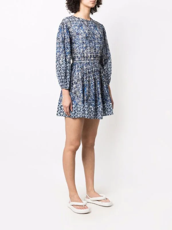 ( Neue Saison ) Maje INDIGO Gemustertes Minikleid Damen 5 ( Neue Saison ) Maje INDIGO Gemustertes Minikleid Damen – Bild 3