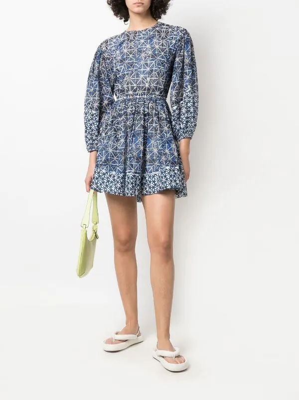 ( Neue Saison ) Maje INDIGO Gemustertes Minikleid Damen 4 ( Neue Saison ) Maje INDIGO Gemustertes Minikleid Damen – Bild 2