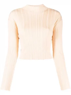 ( Neue Saison ) Maje Top Mit Stehkragen Pale Pink