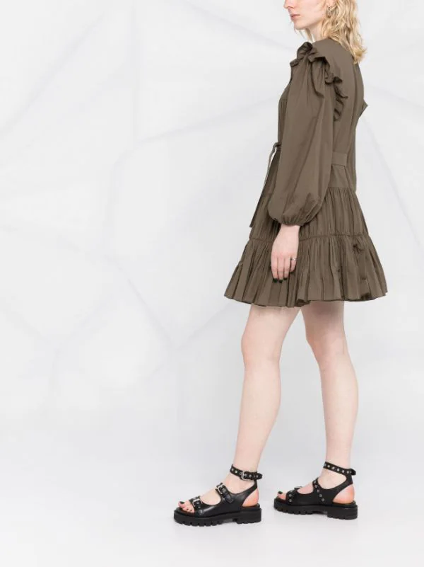 ( Neue Saison ) Maje Kleid Mit Puffärmeln 0020 KHAKI 8 ( Neue Saison ) Maje Kleid Mit Puffärmeln 0020 KHAKI – Bild 6