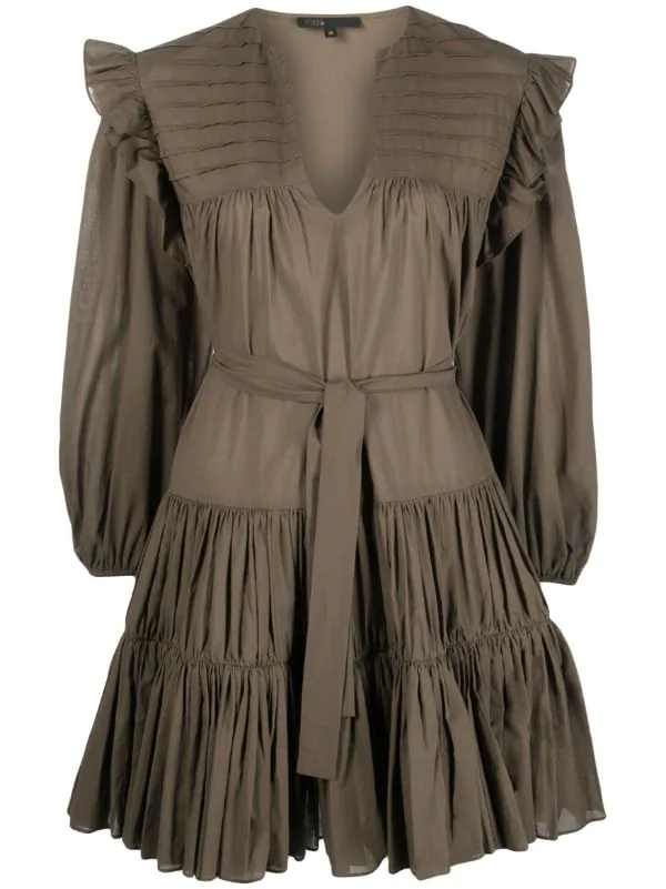 ( Neue Saison ) Maje Kleid Mit Puffärmeln 0020 KHAKI 3 ( Neue Saison ) Maje Kleid Mit Puffärmeln 0020 KHAKI