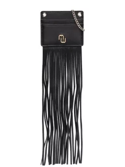 ( Neue Saison ) Maje Black Kartenetui Mit Fransen Damen