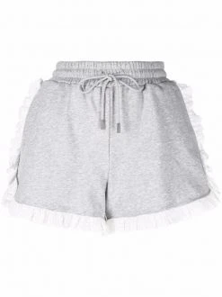 ( Neue Saison ) Maje Jersey-Shorts Mit Spitzenborten GREY