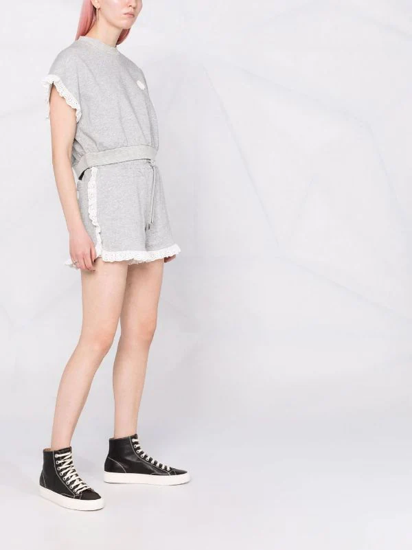 ( Neue Saison ) Maje Jersey-Shorts Mit Spitzenborten GREY 6 ( Neue Saison ) Maje Jersey-Shorts Mit Spitzenborten GREY – Bild 4