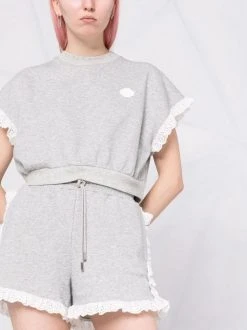 ( Neue Saison ) Maje Jersey-Shorts Mit Spitzenborten GREY 12 ( Neue Saison ) Maje Jersey-Shorts Mit Spitzenborten GREY -Outlet MAJE Store 17559271 37697869 600