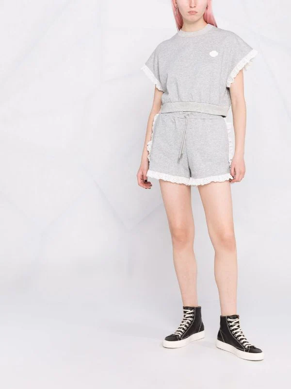 ( Neue Saison ) Maje Jersey-Shorts Mit Spitzenborten GREY 4 ( Neue Saison ) Maje Jersey-Shorts Mit Spitzenborten GREY – Bild 2