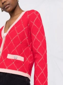 ( Exklusiv ) Maje Cardigan Mit Diamantmuster ROUGE 10 ( Exklusiv ) Maje Cardigan Mit Diamantmuster ROUGE -Outlet MAJE Store 17559294 36944680 600