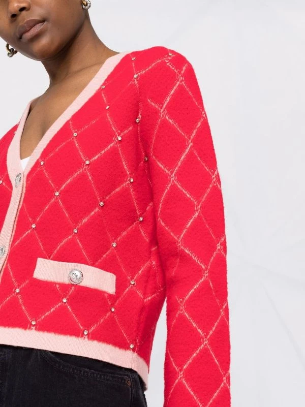 ( Exklusiv ) Maje Cardigan Mit Diamantmuster ROUGE 5 ( Exklusiv ) Maje Cardigan Mit Diamantmuster ROUGE – Bild 3
