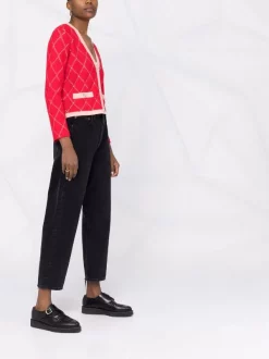 ( Exklusiv ) Maje Cardigan Mit Diamantmuster ROUGE 11 ( Exklusiv ) Maje Cardigan Mit Diamantmuster ROUGE -Outlet MAJE Store 17559294 36944695 600