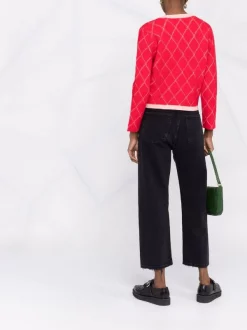 ( Exklusiv ) Maje Cardigan Mit Diamantmuster ROUGE 13 ( Exklusiv ) Maje Cardigan Mit Diamantmuster ROUGE -Outlet MAJE Store 17559294 36945530 600