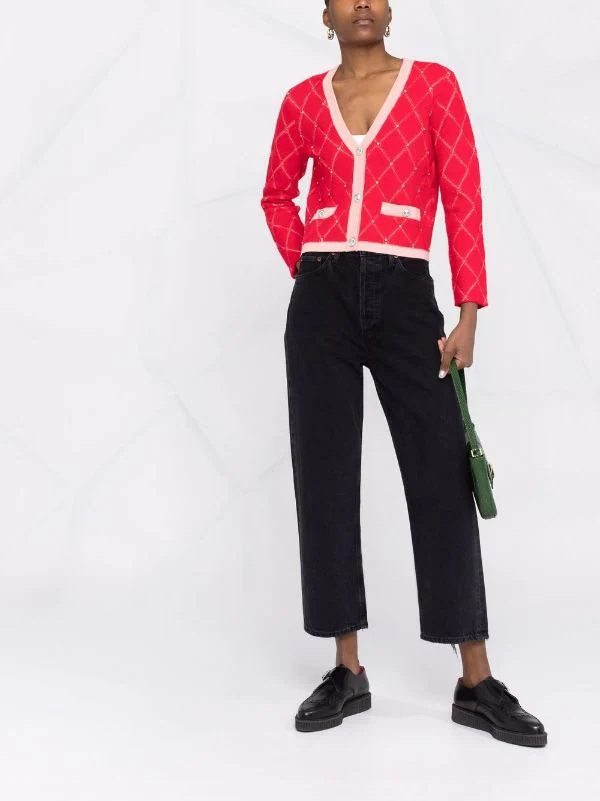 ( Exklusiv ) Maje Cardigan Mit Diamantmuster ROUGE 4 ( Exklusiv ) Maje Cardigan Mit Diamantmuster ROUGE – Bild 2