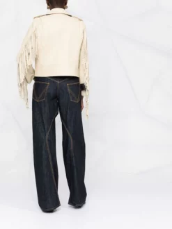 ( Neue Saison ) Maje Ecru Bikerjacke Mit Fransen Damen -Outlet MAJE Store 17559298 fbbb8447 5e9b 46b8 804e 039a50f0e155 600