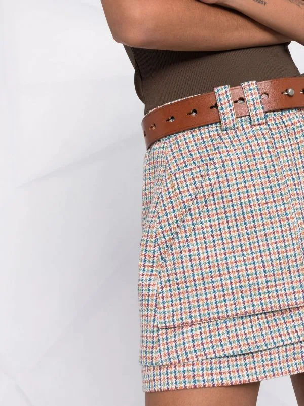 ( Neue Saison ) Maje Karierte Shorts Mit Hohem Bund BLUE BEIGE 5 ( Neue Saison ) Maje Karierte Shorts Mit Hohem Bund BLUE BEIGE – Bild 3